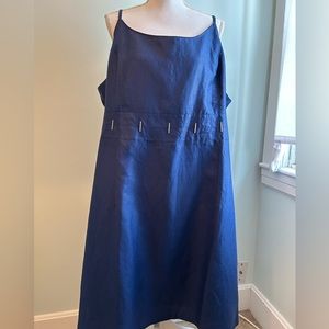 NWT Ashley Stewart Blue Sleeveless Dress With Adjustable Straps